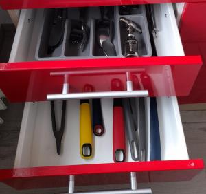 a red tool drawer with tools in it at Ferienwohnung da Celia in Berchtesgaden