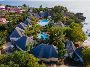 an aerial view of a resort on the beach at Bella Vista Resort Zanzibar in Kizimkazi