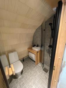 Koupelna v ubytování Privaatne puhkemajutus saunaga