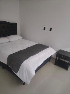 Postel nebo postele na pokoji v ubytování Hotel Cacique