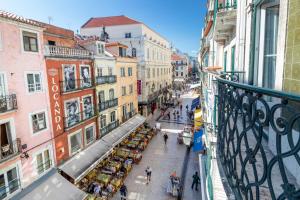 an overhead view of a city street with people walking at THE LEMON TREE in Lisbon