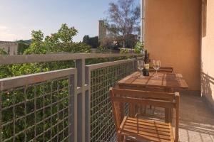 En balkong eller terrasse på Zagreb City Apartments