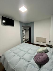 Un pat sau paturi într-o cameră la Departamento con cochera muy bien ubicado en Ciudad Mendoza
