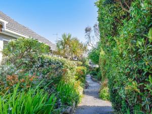 a path through a hedge in a yard at 16 Beech Cottage-uk38936 in Porthcurno