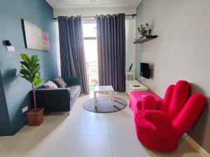 Χώρος καθιστικού στο MUSLIM 2 BED ROOM APARTMENT GOLDEN HILL