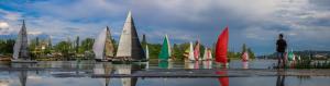 a group of sailboats on a body of water at Linden House - A lovely apartment in central Varna in Varna City