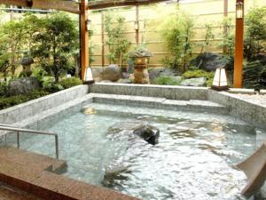 静岡市にある弘法の湯　本店の庭園内の大きな水プール
