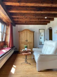 - un salon avec un canapé et une table dans l'établissement Eurenerstrasse 179 Tourist Apartments, à Trèves
