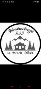 a logo for a house with a mountain in the background at La Vecchia Fattoria in Pignola
