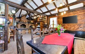 TV a/nebo společenská místnost v ubytování Gorgeous Home In Breznica With Sauna