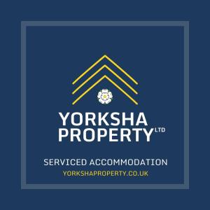 a logo for a cybersecurity company with a blue background at Stunning Skipton House by Yorksha Property in Skipton