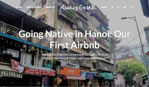 un cartel que dice ir nativo en hanoi primer aeropuerto en Wind Chimes Hideaway - Apartment In Central Hanoi en Hanoi