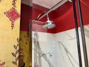 a glass shower door with a light on top of it at Casa Fara in Fara San Martino +33 photos