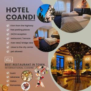un folleto para un condominio de hotel en la ciudad en Hotel Coandi en Arad