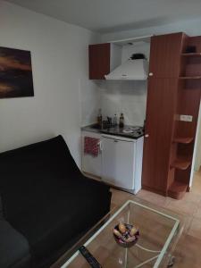 Η κουζίνα ή μικρή κουζίνα στο Deux pièces avec grande terrasse au calme