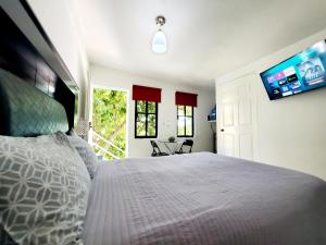 a bedroom with a bed and a tv on the wall at Cozumel 400A - Vacation Rental in Cozumel