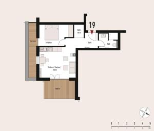 a floor plan of a house at Baabe Villen Ensemble VE 19 Meerbl in Baabe