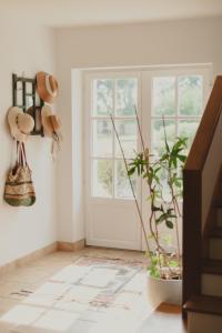 a room with a door and a plant and a window at Domaine de Jouarre in Jouarre