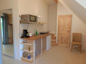 Kuchyň nebo kuchyňský kout v ubytování Ferienhaus am Himberg