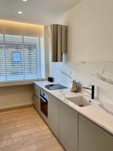 a kitchen with a sink and a counter at Torino 64 - Duomo City Center Luxury Apt Perfect x2! Self Check-In in Milan