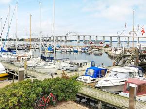 a bunch of boats docked in a marina at 4 person holiday home in Rudk bing in Rudkøbing