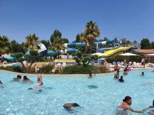 un grupo de personas nadando en una piscina en Vacance à la Carabasse, en Vias
