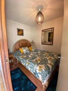 a bedroom with a bed in a room with a mirror at Laye station - les Arolles A - 4 personnes in Laye