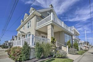 a large white house with white railings at Ventnor City Retreat about 1 Block To Boardwalk! in Ventnor City