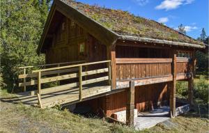 a wooden barn with a grass roof at Stallen 2 in Rauland