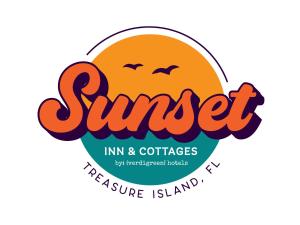 ein Logo für das Sommergasthaus und die Mäntel in der Unterkunft Sunset Inn and Cottages in St Pete Beach