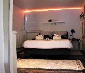 - une chambre avec un lit et 2 oreillers blancs dans l'établissement AuxiliumWellness Get Back to Serenity, à Grobbendonk