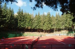 un grupo de personas jugando al tenis en una pista de tenis en La Pinetina, en San Massimo