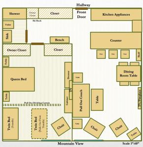 ブリッケンリッジにあるBlazing Saddles High Country Condo - Close To Everythingの家の一般的なフロー図
