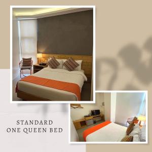 a hotel room with two beds and a one queen bed at Bay's Inn Resort in Baler