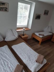 Postel nebo postele na pokoji v ubytování Penzion Samoty