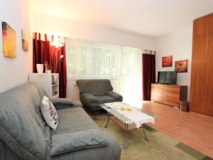 a living room with a couch and a table at Apartment Am Birkenhain-17 by Interhome in Seefeld in Tirol