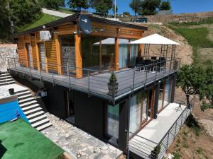 an overhead view of a house with a deck at Villa unforgettable in Sarajevo