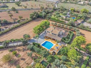 an aerial view of a house with a swimming pool at Villa Ca na Fideu by Interhome in Alcudia