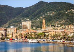 a view of a city with boats in the water at [Portofino] Appartamento a un passo dal mare - Free Wi-Fi in Rapallo