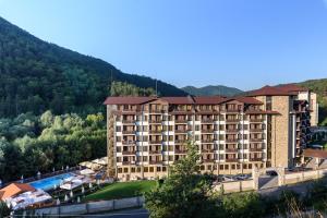 an aerial view of a hotel in the mountains at Balneo Complex Saint Spas in Velingrad