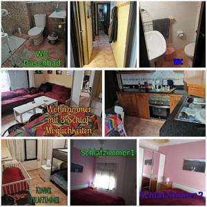 a collage of four pictures of a room at casa Christina in Puerto de Tazacorte