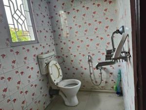 a bathroom with a toilet and a shower at Aashna Castle in Dispur