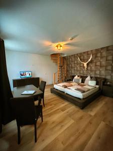 Postel nebo postele na pokoji v ubytování Studio an der Furt