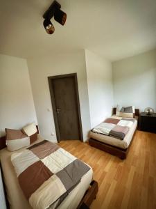 Postel nebo postele na pokoji v ubytování Studio an der Furt