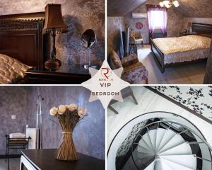 a collage of photos of a bedroom and a room at Villa ROYAL CLUB 13 in Jūrmala