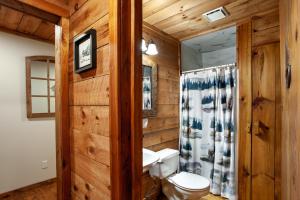 Ένα μπάνιο στο Forest Home Hot Tub Fire Pit Pool Table +41 φωτογραφίες