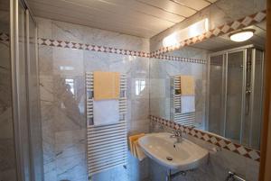 Koupelna v ubytování Appartement Pension Strolz