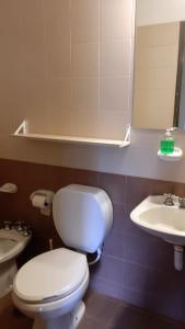 a bathroom with a toilet and a sink at Bella Vista in Potrerillos