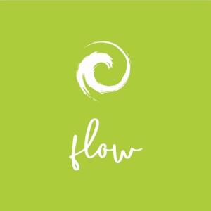 a drawing of a spiral on a green background at Flow Gili Air in Gili Air