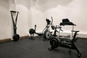 a gym with two exercise bikes in a room at Elisabeth Boutique Hotel in Thessaloniki